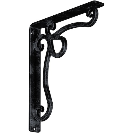 Ekena Millwork Orleans Wrought Iron Bracket, (Single center brace), Antiqued Pewter 1 1/2"W x 10"D x 12"H BKTM01X10X12SOLAPW